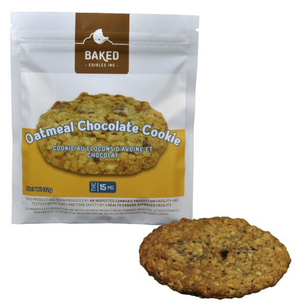 Baked Edibles – Cookie – Oatmeal Chocolate 15mg THC | BC Weed Edible Canada