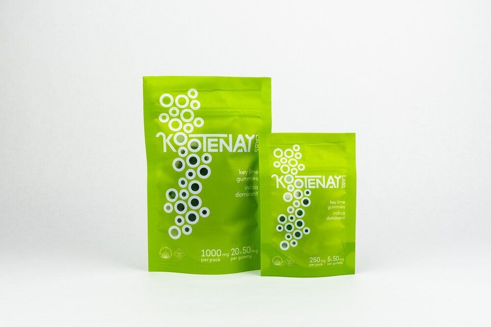 Kootenay Labs – Indica Gummies – Key Lime – 250mg THC | BC Weed Edible Canada Kootenay Labs – Indica Gummies – Key Lime – 250mg THC | BC Weed Edible Canada