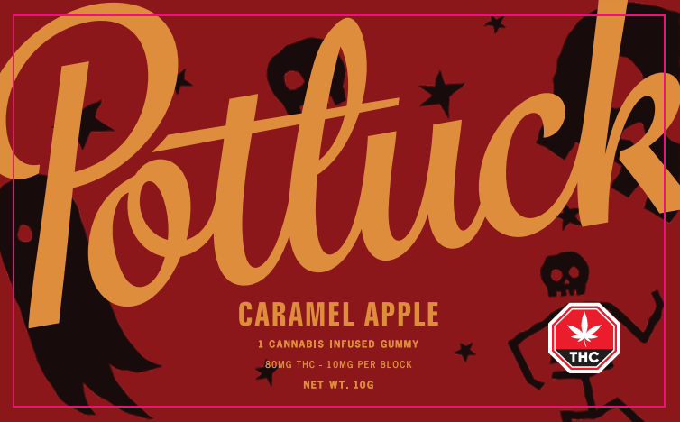 Potluck Extracts – Caramel Apple Gummy – 80mg THC | BC Weed Edible Canada Potluck Extracts – Caramel Apple Gummy – 80mg THC | BC Weed Edible Canada